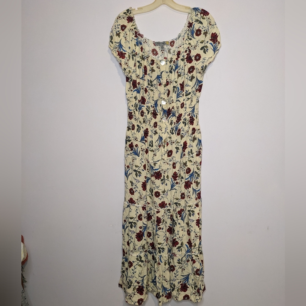Figueroa and Flower tiered floral midi dress